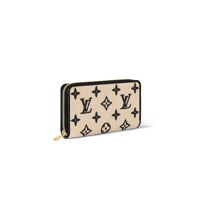 LOUIS VUITTON ZIPPY WALLET MONOGRAM BY THE POOL IVORY BLACK M82529 (19.5*10.5*2.5cm)